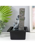 Фонтан настольный с подсветкой «Будда у стены из брусьев», от сети, 26×17.5×23 см - Фото 7