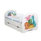 Кровать детская с фотопечатью «Динозаврики», 700×1400 мм, с 1-м ящиком, цвет белый - фото 291693489