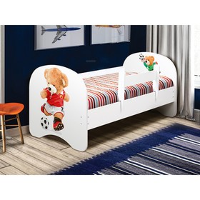 Кровать детская с фотопечатью «Футболист», 700×1400 мм, с бортиком, без ящика, цвет белый