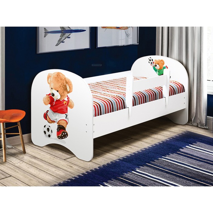 Кровать детская с фотопечатью «Футболист», 700×1400 мм, с бортиком, без ящика, цвет белый - фото 1919645204