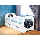 Кровать детская с фотопечатью «Джип», 800×1900 мм, с 2-мя ящиками и бортиком, цвет белый - Фото 1