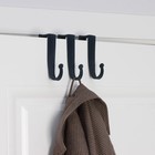 Крючки на дверь Доляна, 3 шт, цвет чёрный - фото 1262702