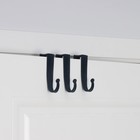 Крючки на дверь Доляна, 3 шт, цвет чёрный - фото 7015419