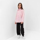 Рубашка для девочки MINAKU цвет розовый, рост 152 см - Фото 5