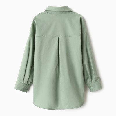 Рубашка для девочки MINAKU оливковая, рост 158 см