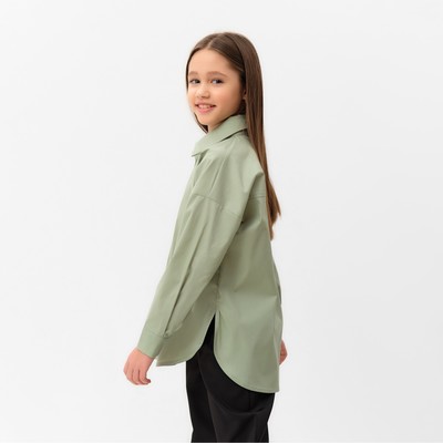Рубашка для девочки MINAKU оливковая, рост 158 см