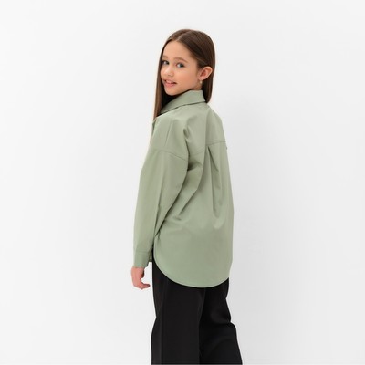 Рубашка для девочки MINAKU оливковая, рост 158 см