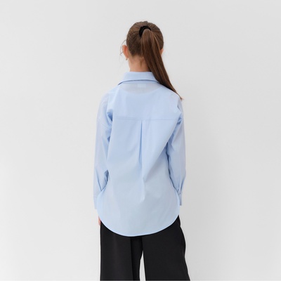 Рубашка для девочки MINAKU светло-голубая, рост 146 см