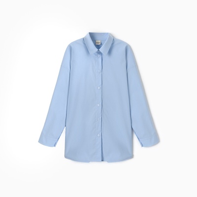 Рубашка для девочки MINAKU светло-голубая, рост 146 см