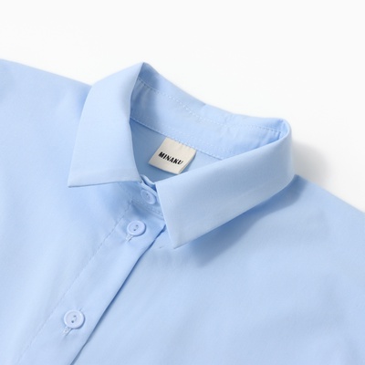 Рубашка для девочки MINAKU светло-голубая, рост 146 см