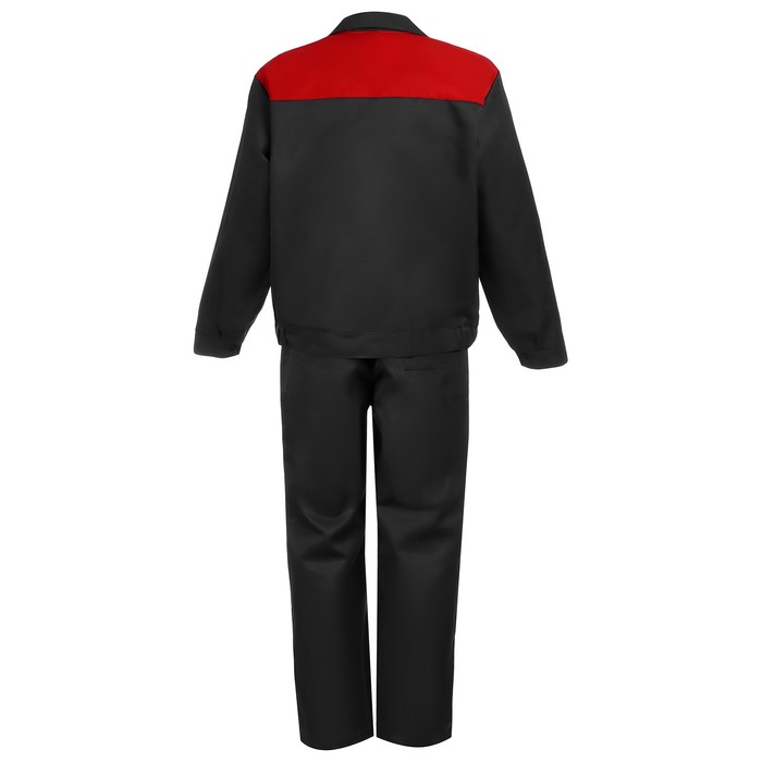 Костюм № 106, куртка + полукомбинезон, ткань полиэфирнохлопковая, р. 48-50, рост 182-188, цвет серый/красный - фото 1907789955