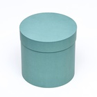 Шляпная коробка, изумрудная, 18 х 18 см - Фото 2