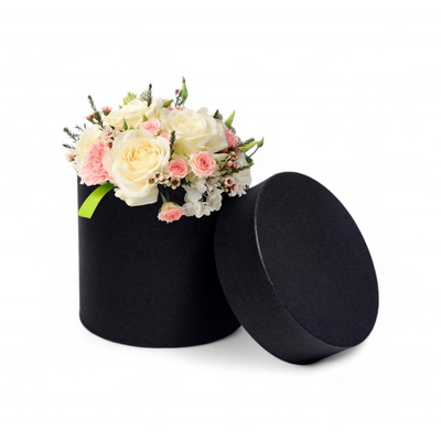 Шляпная коробка, тубус, чёрная, 10×10 см