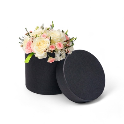 Шляпная коробка, тубус, черная, 15×15 см