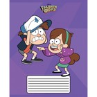 Тетрадь 18 листов в клетку "Гравити Фолз", обложка мелованный картон, скругленные углы, поля, блок офсет 65г/м2, МИКС (комплект 10 шт) - фото 45950031