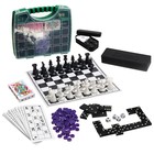 Настольная игра 6 в 1 "В дорогу": шахматы, лото, домино, шашки, карты 54 шт, кости - фото 5874580