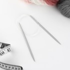 Спицы круговые, для вязания, с тефлоновым покрытием, с пластиковой леской, d = 5 мм, 80 см - Фото 2