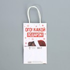 Пакет подарочный новогодний крафтовый «Подарок», 12 х 21 х 9 см, Новый год - Фото 8