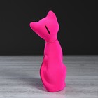 Копилка "Кот Матвей", покрытие флок, розовая, 24 см - Фото 3