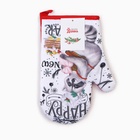 Варежка-прихватка новогодняя Happy new year, 20×27 см,100% п/э - Фото 5