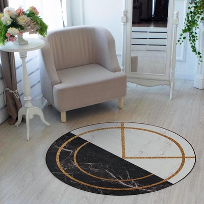 Ковёр круглый «Этель. Черно-белый», d=120 см, 700 г/м²