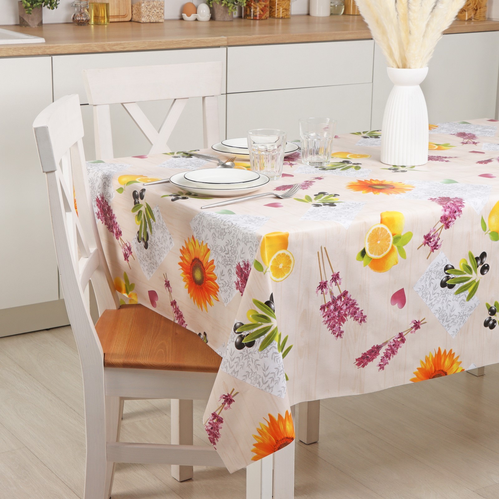 Клеёнка на стол на нетканой основе Доляна, ширина 137 см, рулон 20 м ...