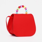 Сумка для девочки COLOR на длинном ремешке, ручка из бусин, на магните, красная - Фото 1