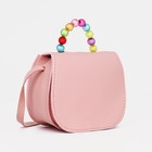 Сумка для девочки COLOR на длинном ремешке, ручка из бусин, на магните, розовая - Фото 1
