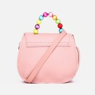 Сумка для девочки COLOR на длинном ремешке, ручка из бусин, на магните, розовая - Фото 2
