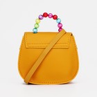 Сумка для девочки COLOR на длинном ремешке, ручка из бусин, на магните, жёлтая - Фото 2
