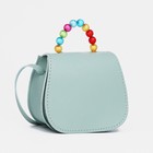 Сумка для девочки COLOR на длинном ремешке, ручка из бусин, на магните, зелёная - Фото 1