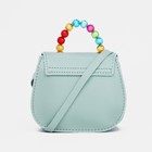 Сумка для девочки COLOR на длинном ремешке, ручка из бусин, на магните, зелёная - Фото 2