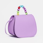 Сумка для девочки COLOR на длинном ремешке, ручка из бусин, на магните, сиреневая - Фото 1