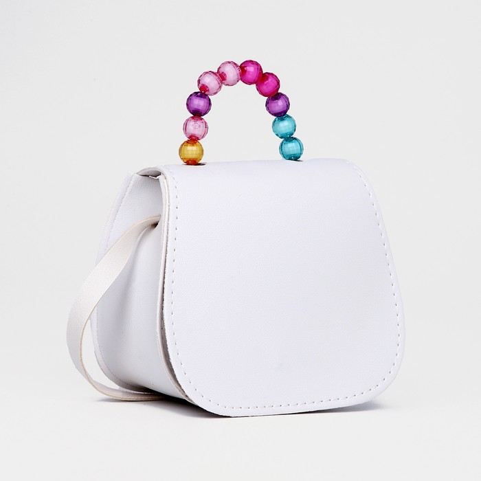 Сумка детская для девочки на магните, белая - Фото 1