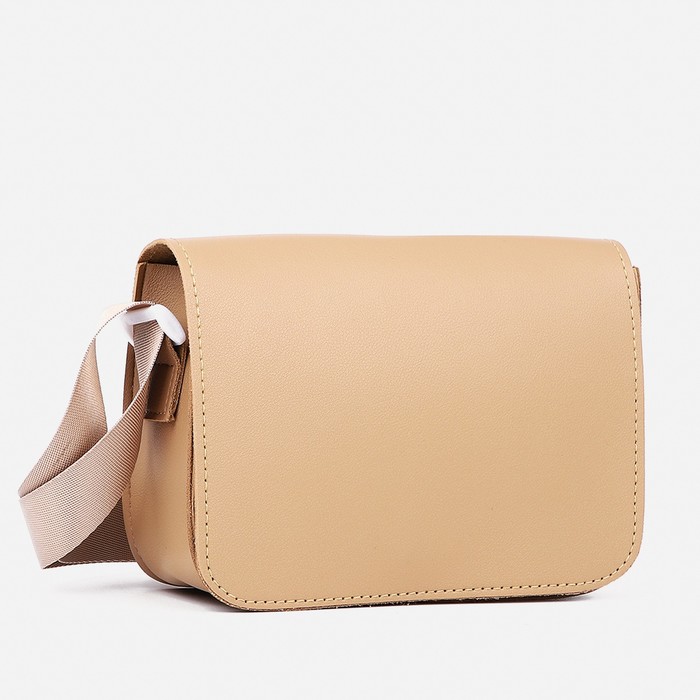 Сумка детская 18×6×12 см, на магните, однотонная, бежевая - Фото 1