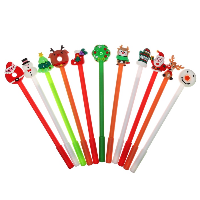 Ручка-прикол Calligrata «Новый год», чёрный стержень, гелевая, подарочная, МИКС - Фото 1