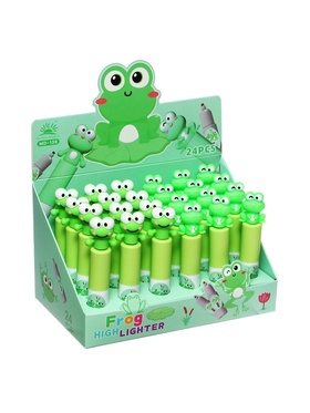 Маркер-текстовыделитель, наконечник скошенный «Лягушка», МИКС (комплект 24 шт)