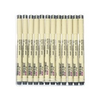 Набор маркеров-линеров, 12 штук, цвет черный, толщина 0.03-3.0 мм 9670121