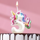 Свеча в торт "Единорог", цифра "5", 6 см - фото 319759953