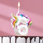 Свеча в торт "Единорог", цифра "6", 6 см - фото 1478462