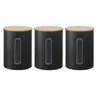 Набор банок для хранения Smart Solutions Kaffi, цвет чёрный, матовый, 1 л - фото 296460863