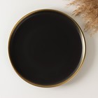 Набор фарфоровых тарелок «Ночь», 2 предмета: d=25,5 см, цвет чёрный - Фото 2