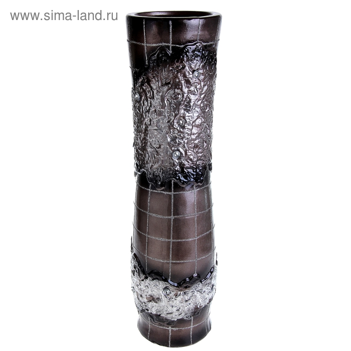 ваза керам напол 60 см цветочная плитка коричневый талия - Фото 1