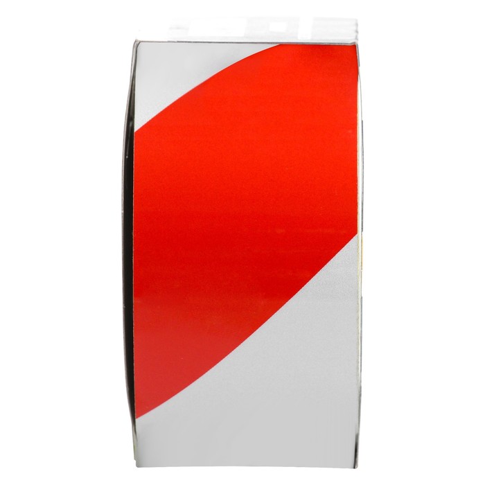 Лента сигнальная, клейкая "Unibob" светоотражающая, красно-белая, ширина - 48 мм, 5 м - фото 1888674348