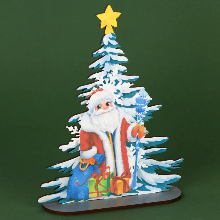 Новогодний настольный декор «Дед Мороз» 12 х 4,3 х 15,5 см - Фото 1