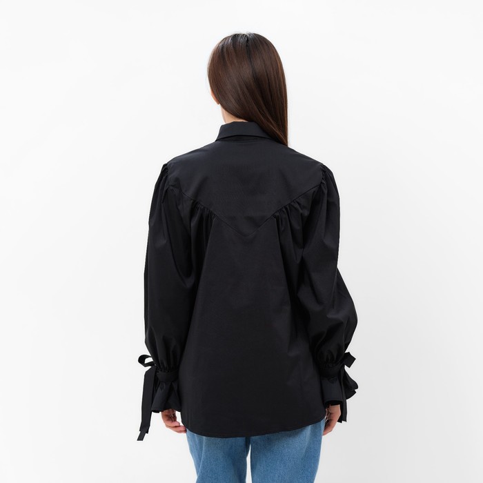 Рубашка женская с лентами MIST, размер 44, черный