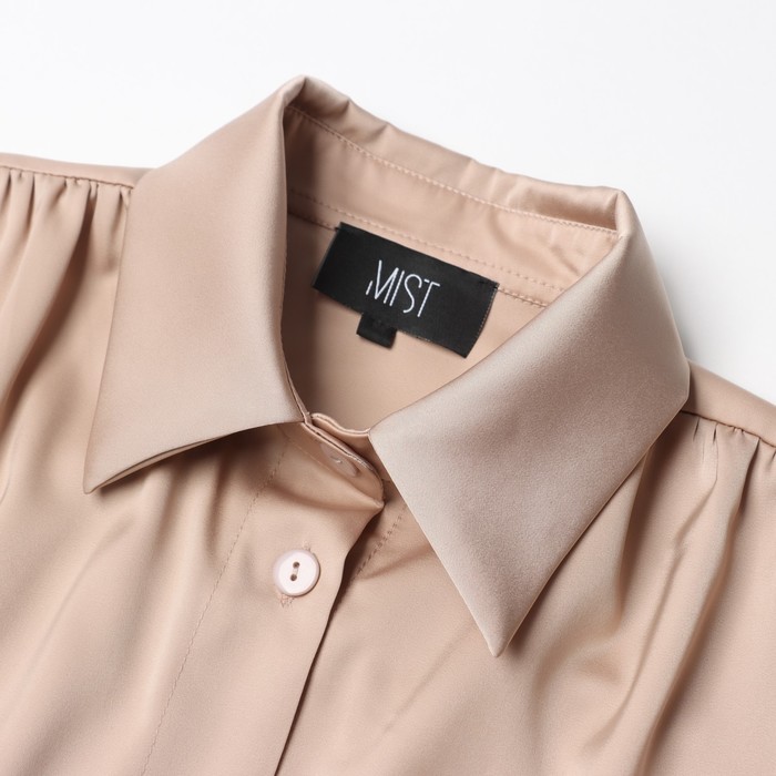 Блуза женская шелковая с воланами MIST, размер 46, бежевый 65394