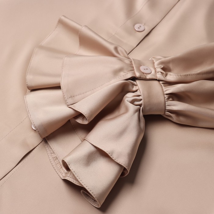 Блуза женская шелковая с воланами MIST, размер 48, бежевый 65395