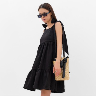Сарафан женский с лентами MIST Summer time, чёрный, размер 46
