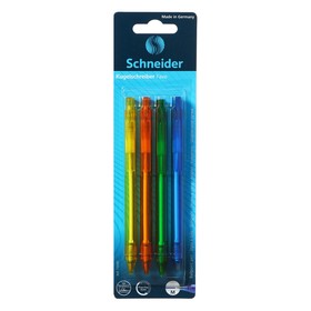 Набор автоматических шариковых ручек Schneider "Fave" 4шт., синие, 1,0мм, ассорти, блистер